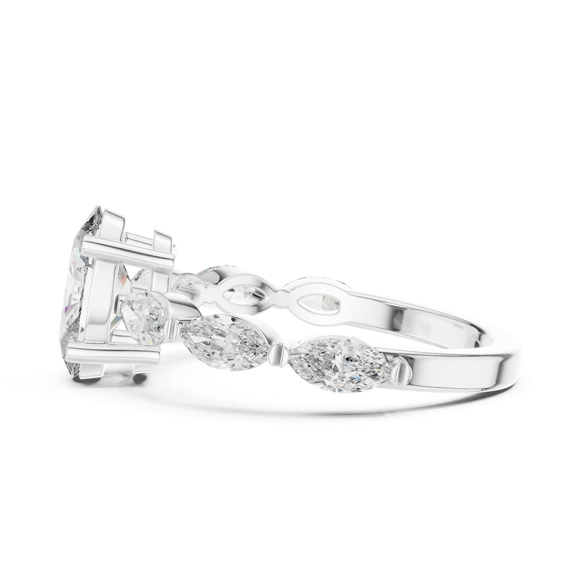 Oval Accented Lab Grown Diamond Engagement Ring