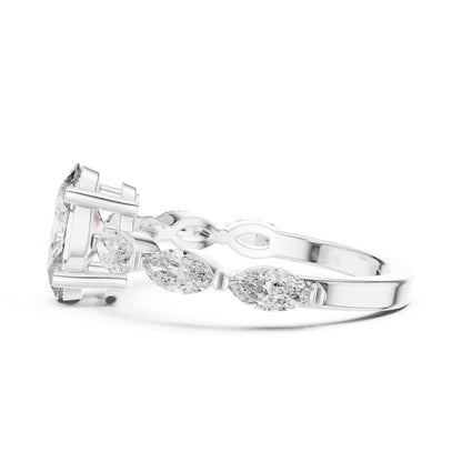 Oval Accented Lab Grown Diamond Engagement Ring
