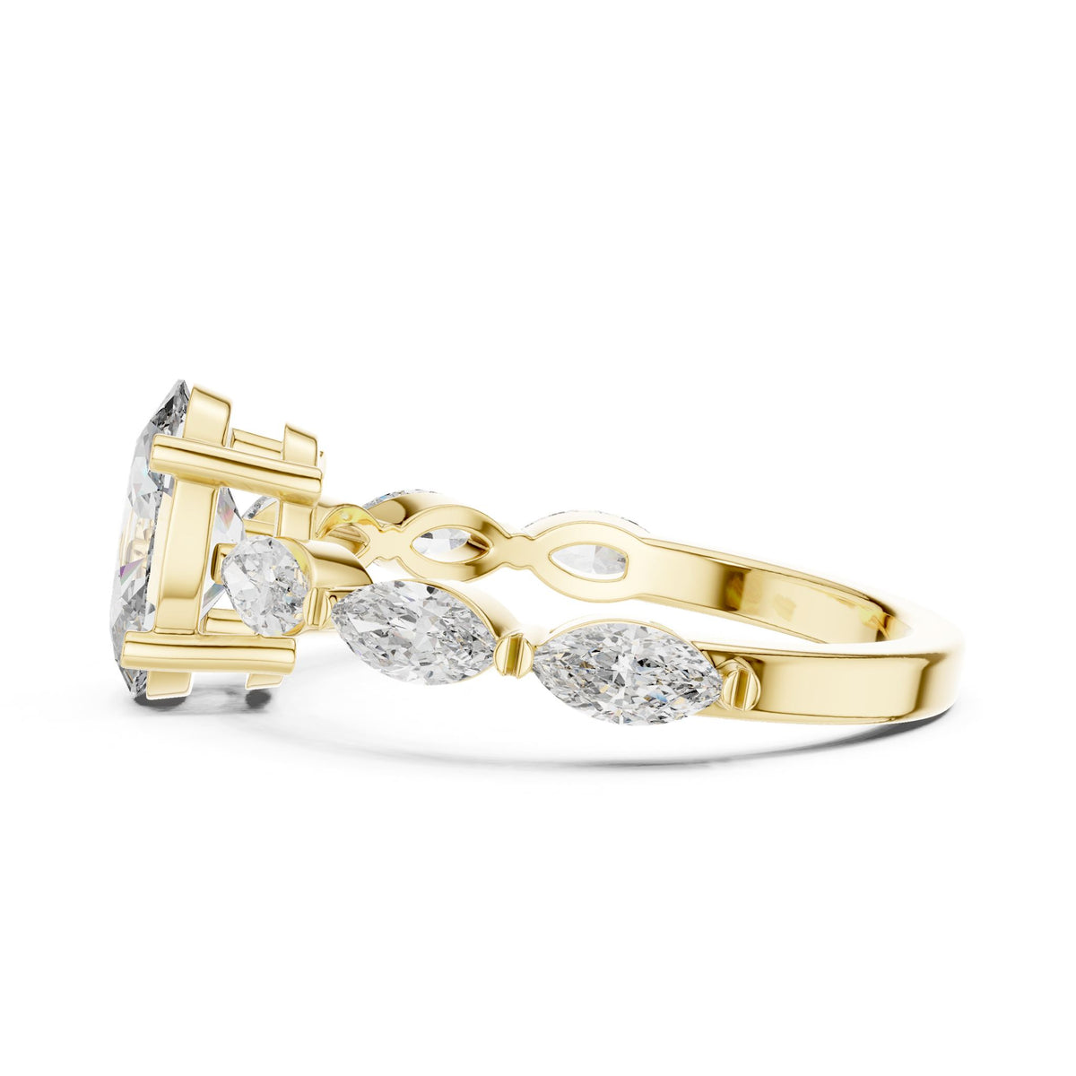 Oval Accented Lab Grown Diamond Engagement Ring