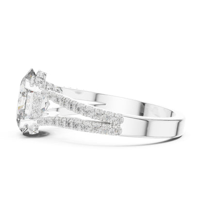 Oval Accented Lab Grown Diamond Engagement Ring