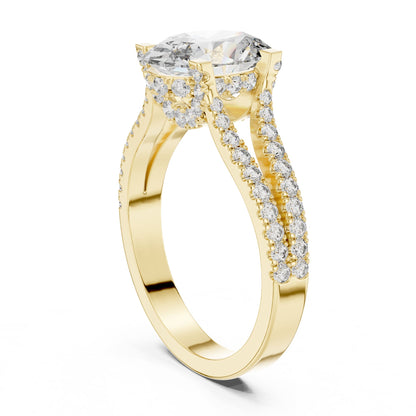 Oval Accented Lab Grown Diamond Engagement Ring