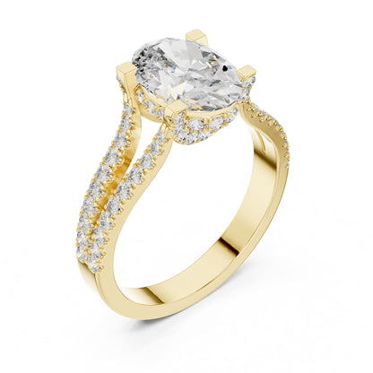 Oval Accented Lab Grown Diamond Engagement Ring