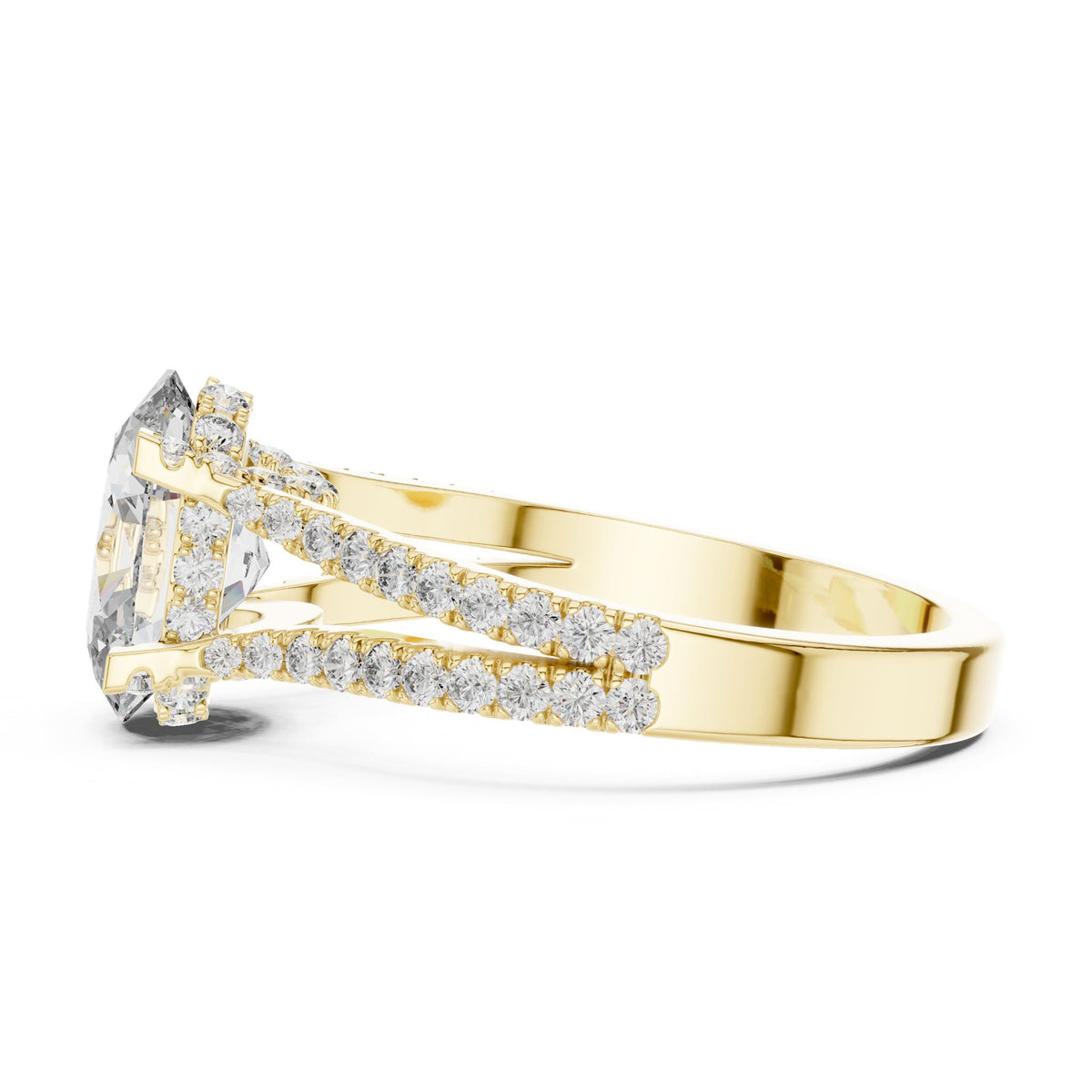 Oval Accented Lab Grown Diamond Engagement Ring