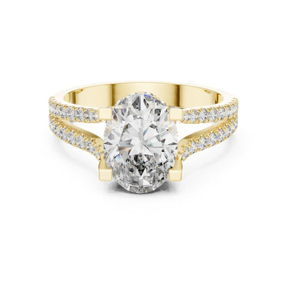 Oval Accented Lab Grown Diamond Engagement Ring
