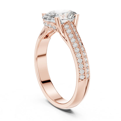 Oval Accented Lab Grown Diamond Engagement Ring