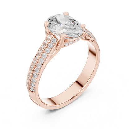 Oval Accented Lab Grown Diamond Engagement Ring