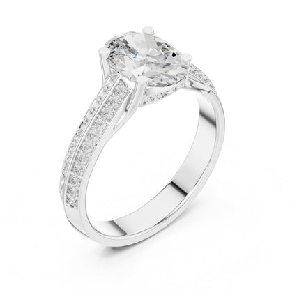 Oval Accented Lab Grown Diamond Engagement Ring
