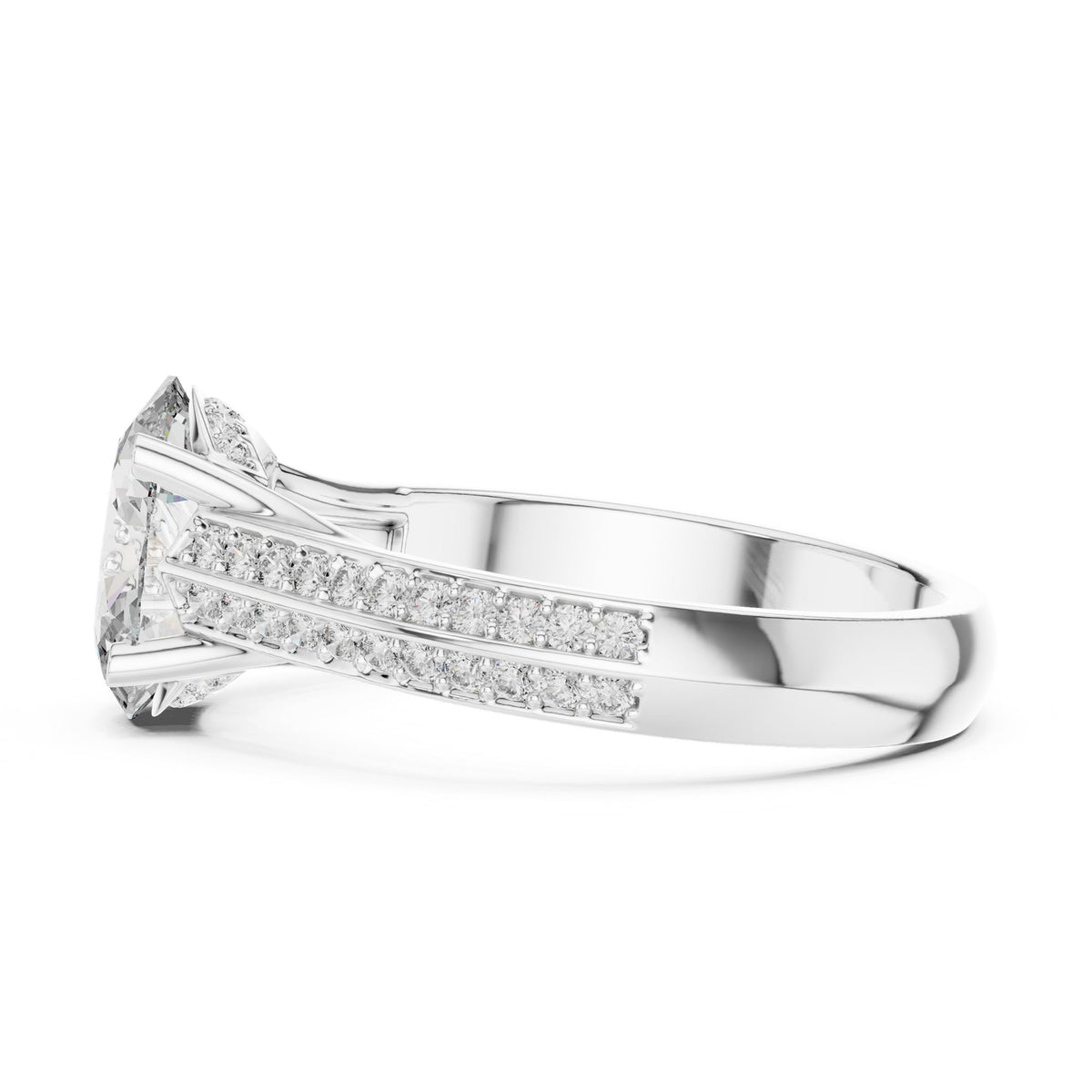 Oval Accented Lab Grown Diamond Engagement Ring