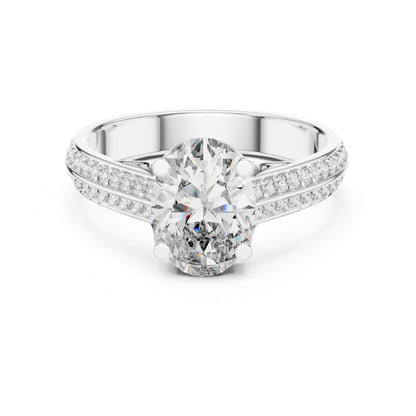 Oval Accented Lab Grown Diamond Engagement Ring