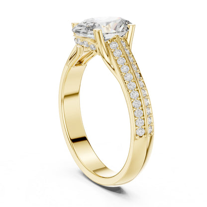 Oval Accented Lab Grown Diamond Engagement Ring