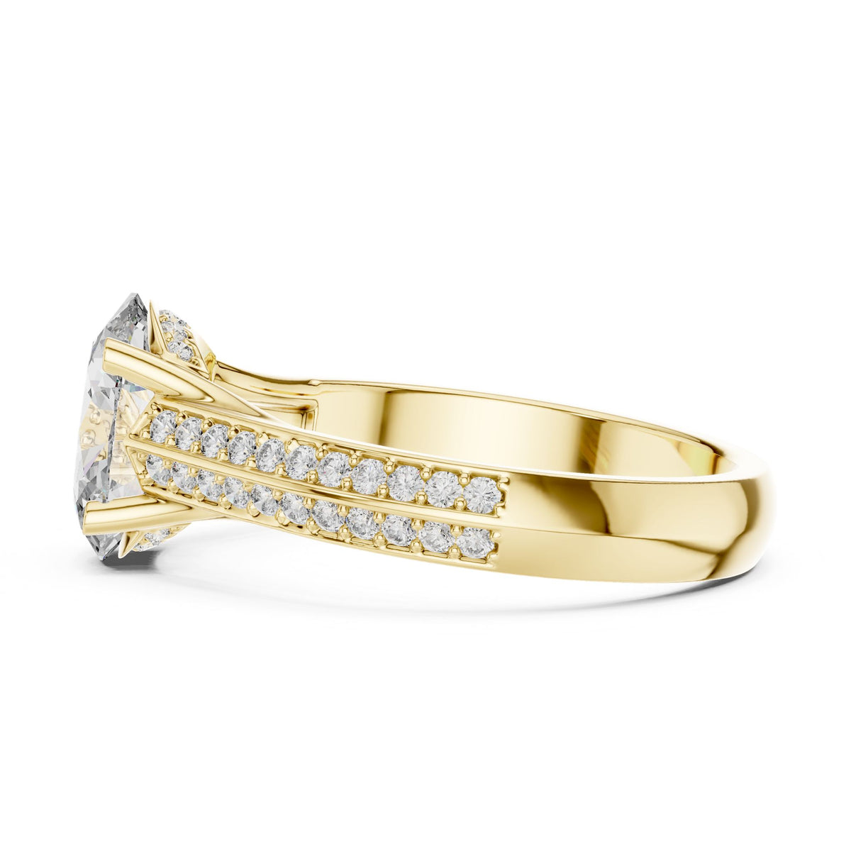Oval Accented Lab Grown Diamond Engagement Ring