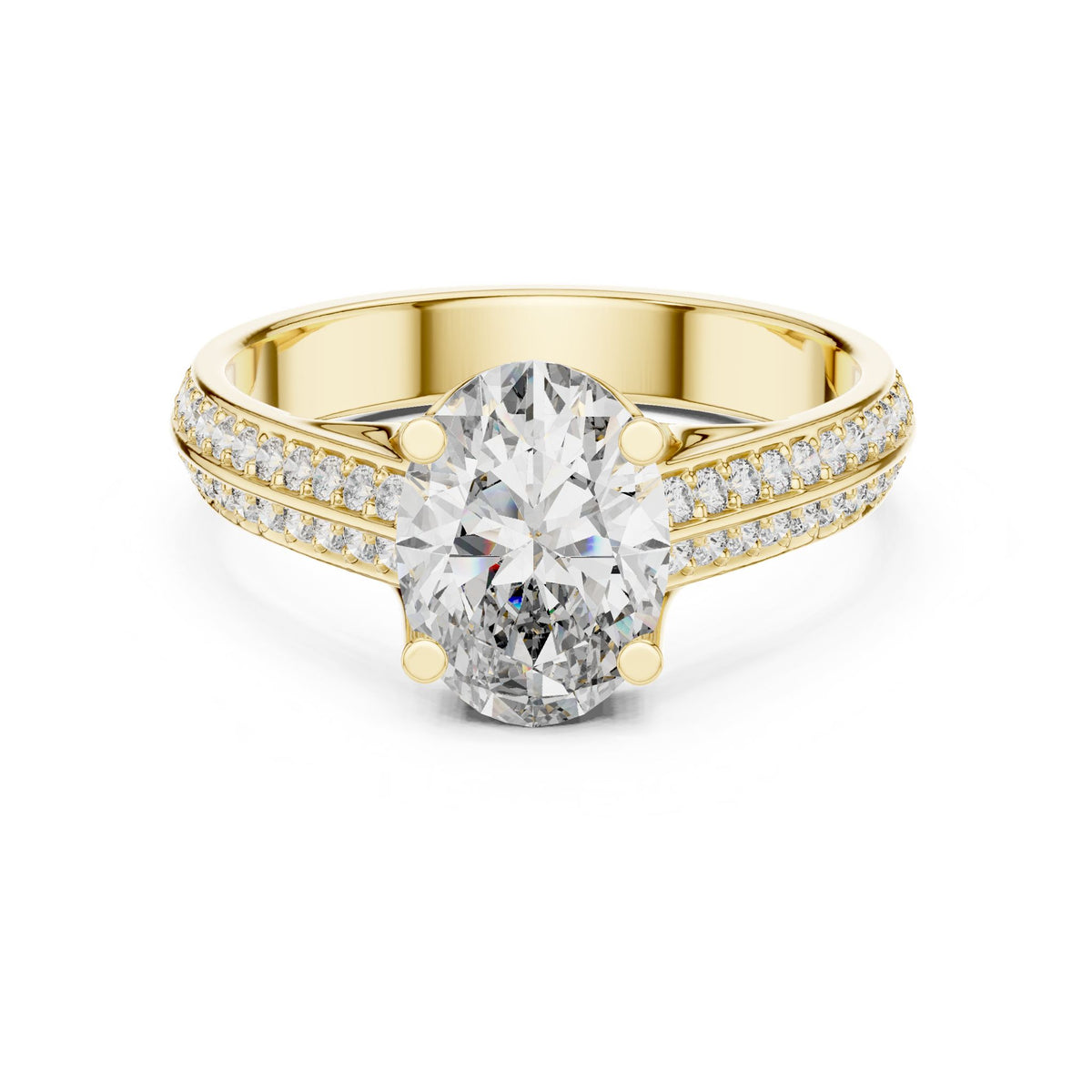 Oval Accented Lab Grown Diamond Engagement Ring