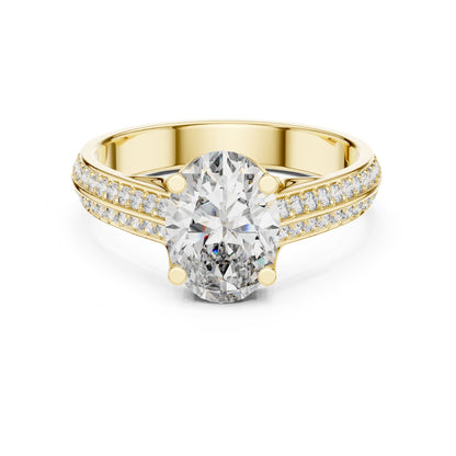 Oval Accented Lab Grown Diamond Engagement Ring