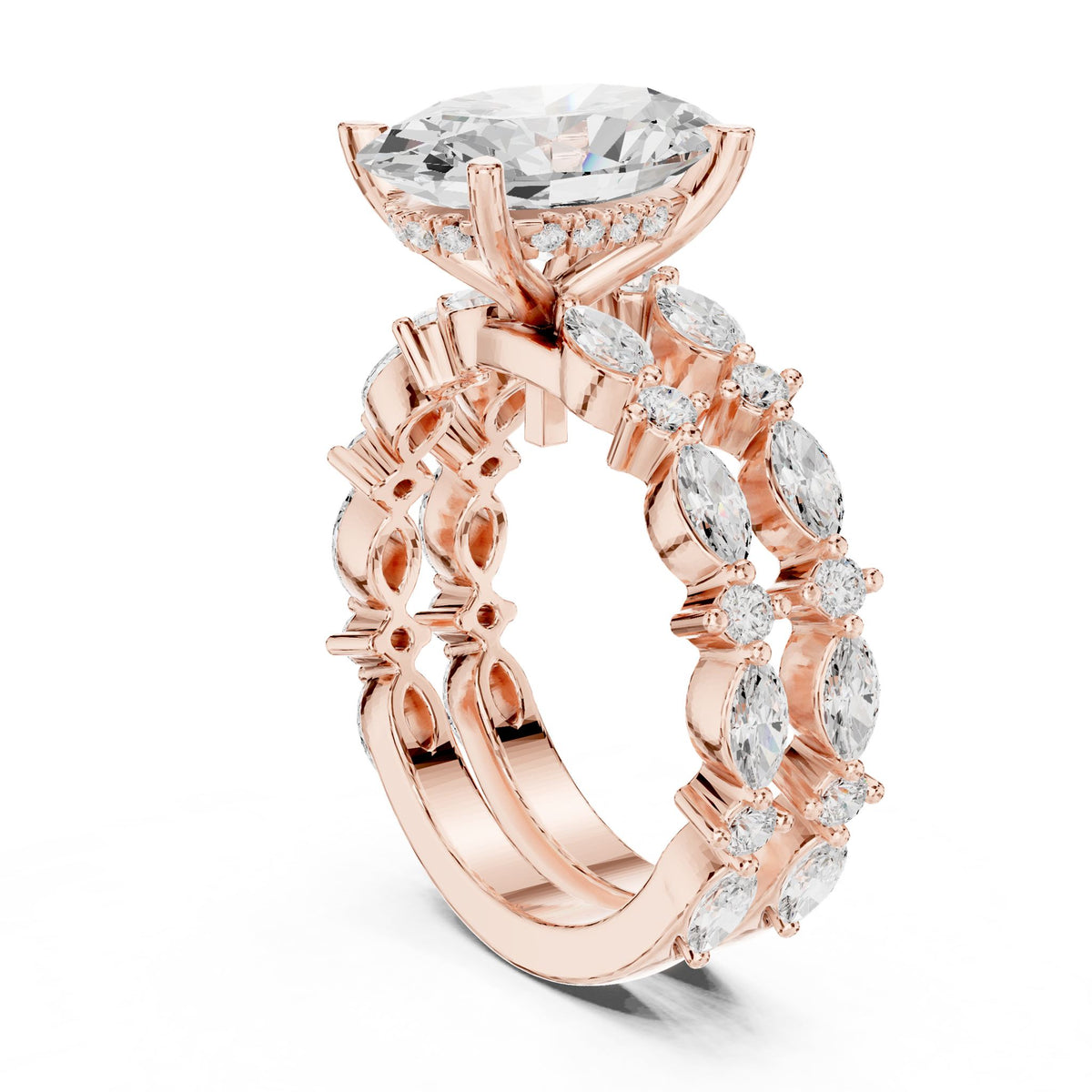 Oval Accented Lab Grown Diamond Engagement Ring