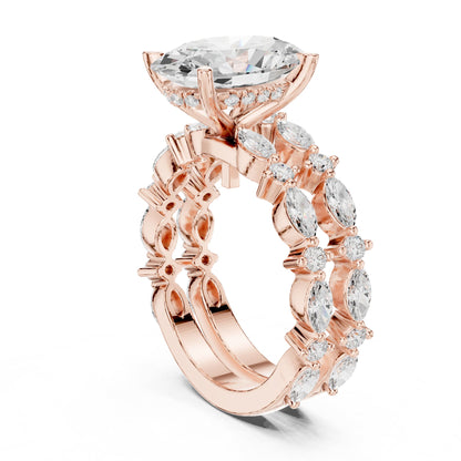 Oval Accented Lab Grown Diamond Engagement Ring