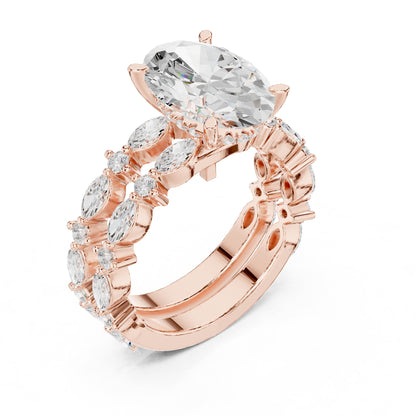 Oval Accented Lab Grown Diamond Engagement Ring