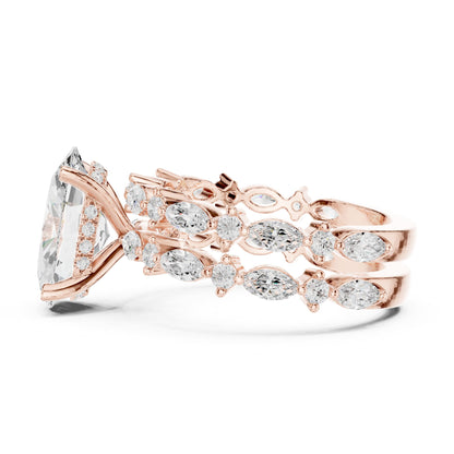 Oval Accented Lab Grown Diamond Engagement Ring