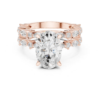 Oval Accented Lab Grown Diamond Engagement Ring
