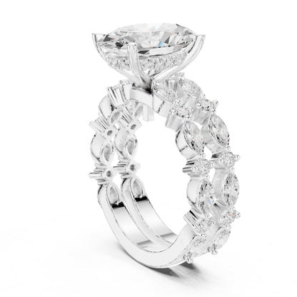 Oval Accented Lab Grown Diamond Engagement Ring