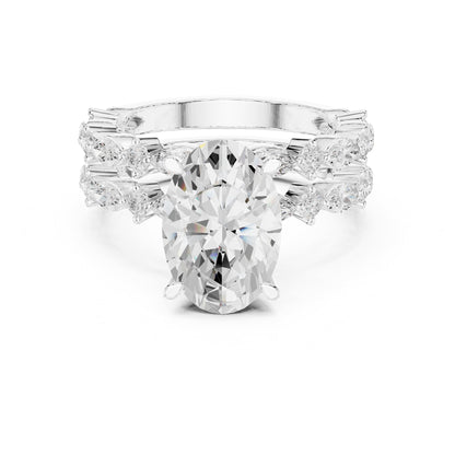 Oval Accented Lab Grown Diamond Engagement Ring