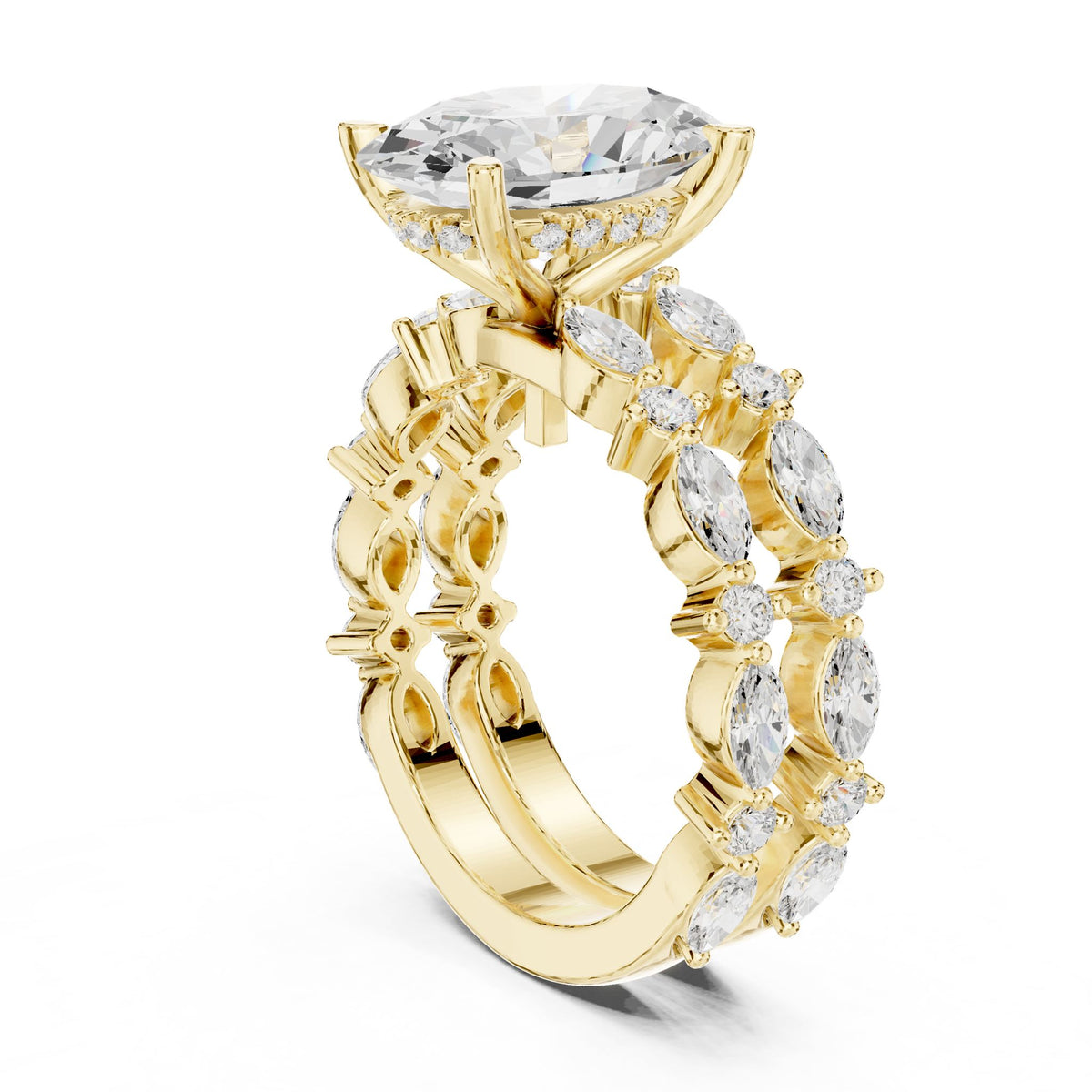 Oval Accented Lab Grown Diamond Engagement Ring