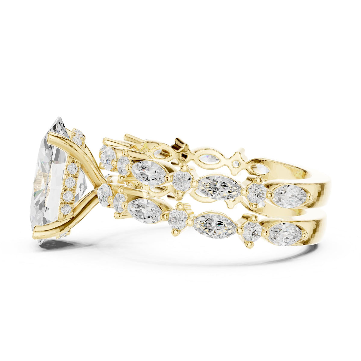 Oval Accented Lab Grown Diamond Engagement Ring