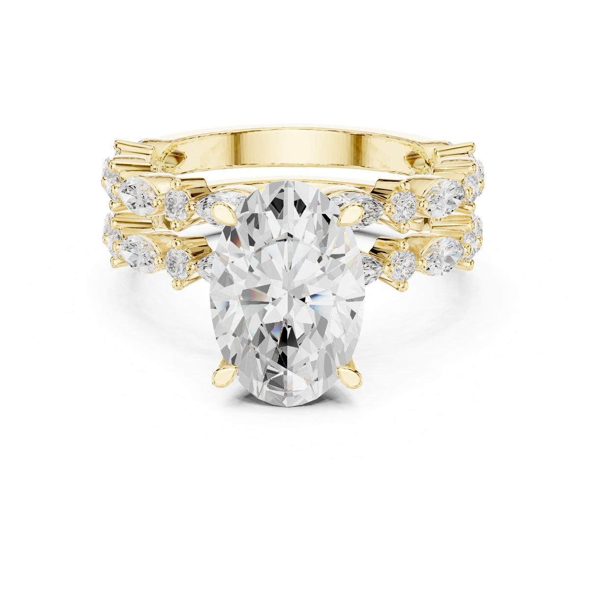 Oval Accented Lab Grown Diamond Engagement Ring