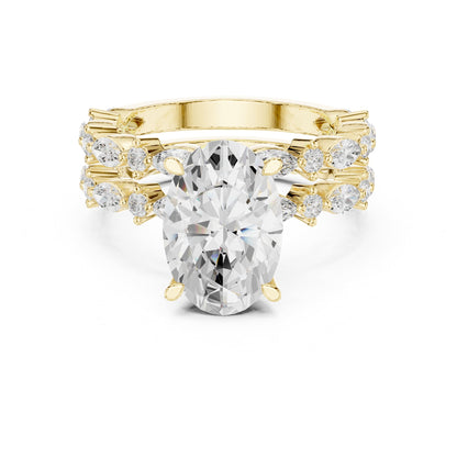 Oval Accented Lab Grown Diamond Engagement Ring