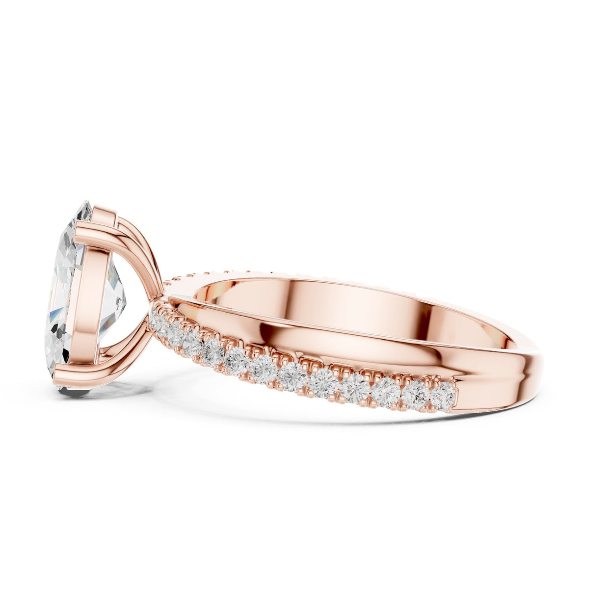 Oval Accented Lab Grown Diamond Engagement Ring