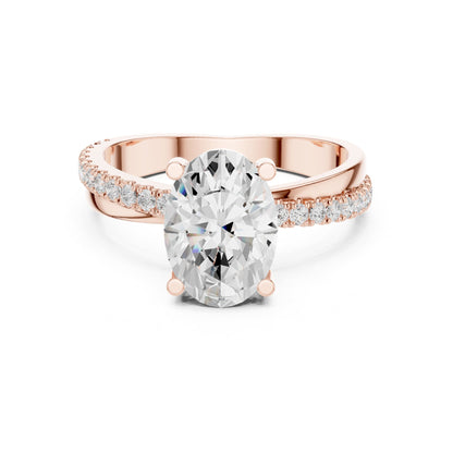 Oval Accented Lab Grown Diamond Engagement Ring