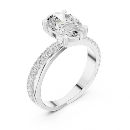 Oval Accented Lab Grown Diamond Engagement Ring