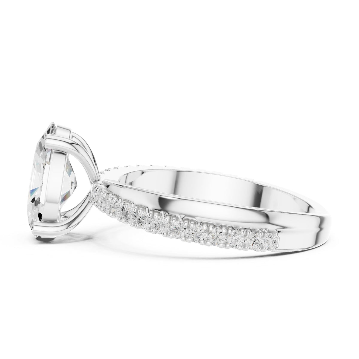 Oval Accented Lab Grown Diamond Engagement Ring