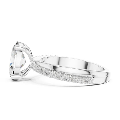 Oval Accented Lab Grown Diamond Engagement Ring