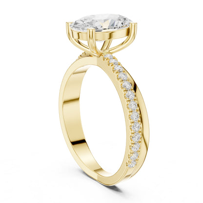 Oval Accented Lab Grown Diamond Engagement Ring