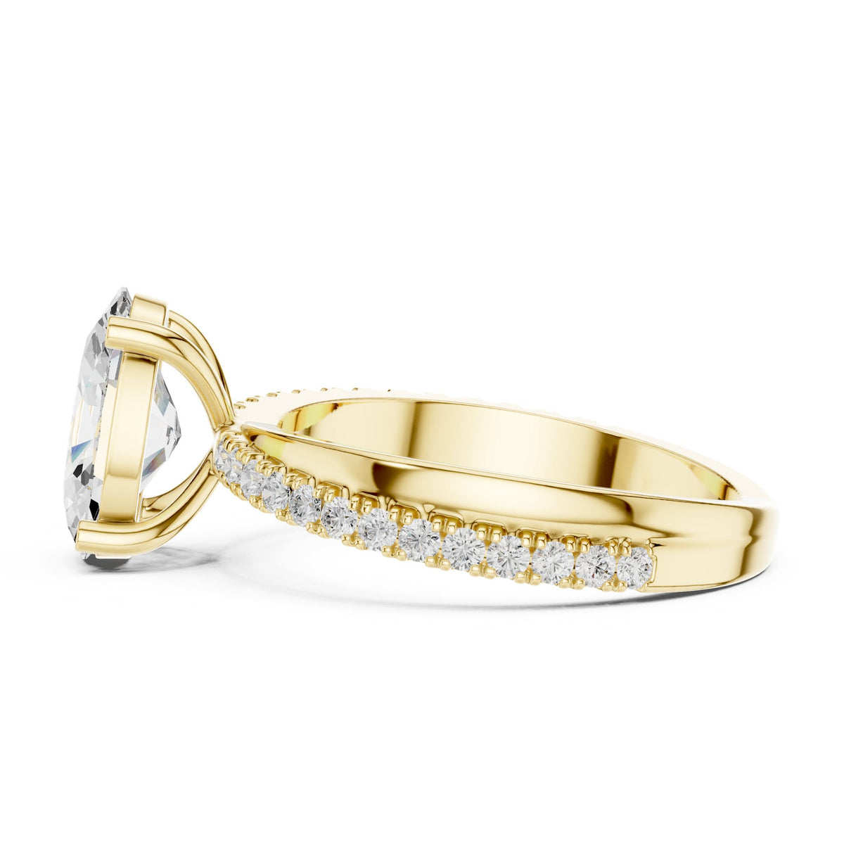 Oval Accented Lab Grown Diamond Engagement Ring