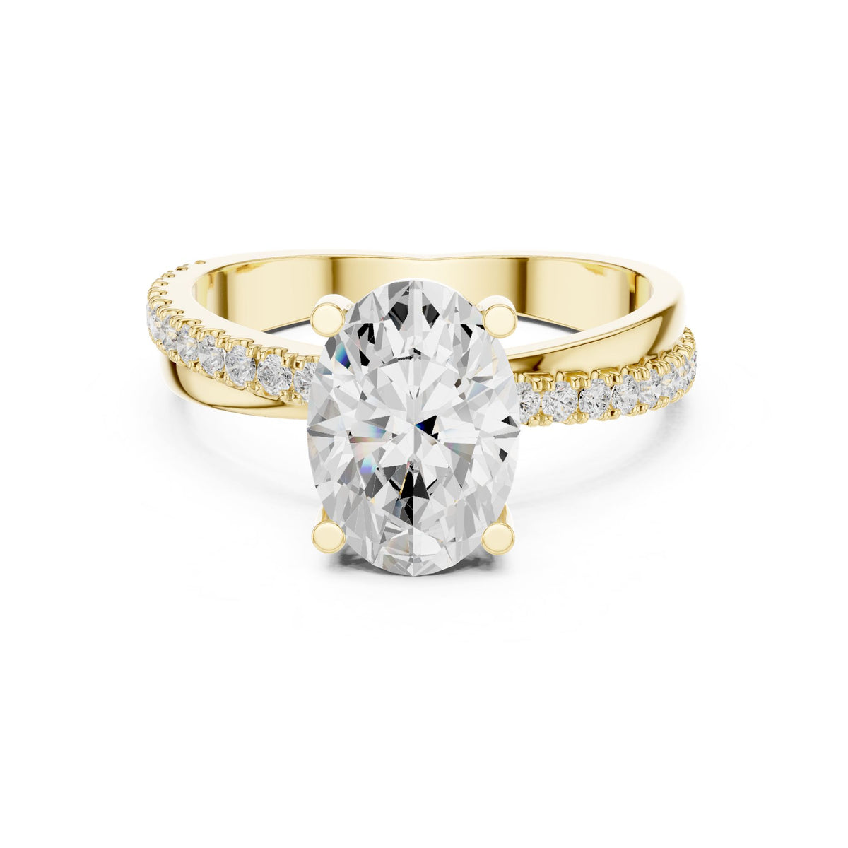 Oval Accented Lab Grown Diamond Engagement Ring