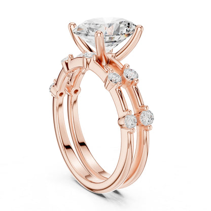 Oval Accented Lab Grown Diamond Engagement Ring
