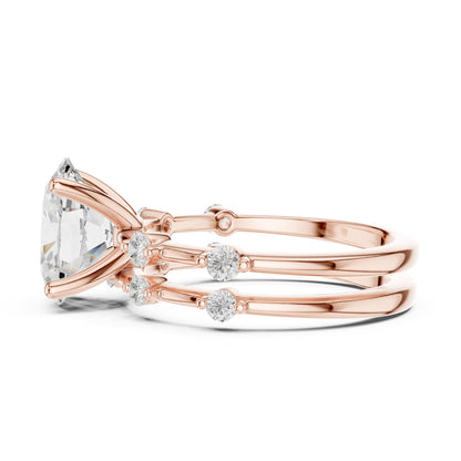 Oval Accented Lab Grown Diamond Engagement Ring
