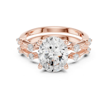 Oval Accented Lab Grown Diamond Engagement Ring