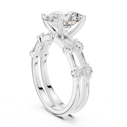 Oval Accented Lab Grown Diamond Engagement Ring
