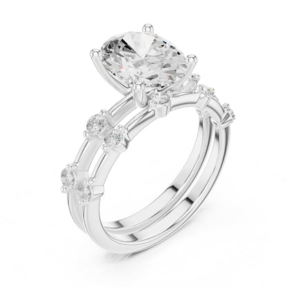Oval Accented Lab Grown Diamond Engagement Ring
