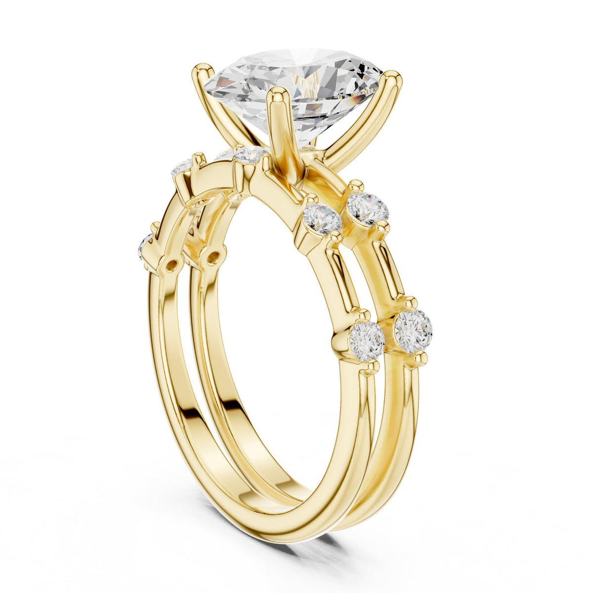 Oval Accented Lab Grown Diamond Engagement Ring