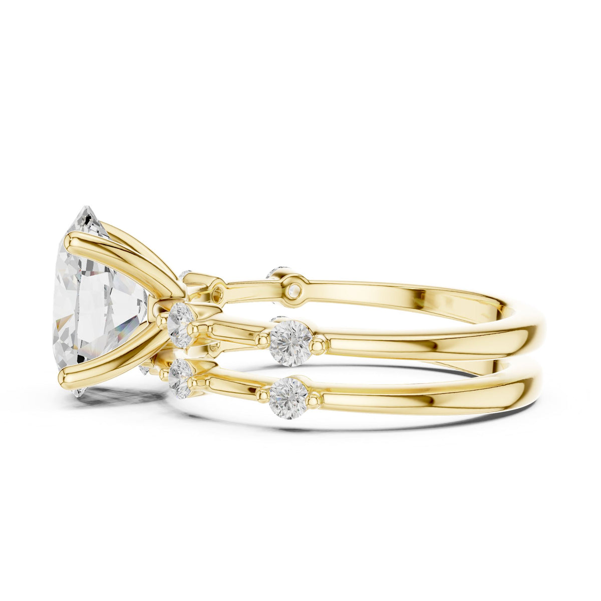 Oval Accented Lab Grown Diamond Engagement Ring