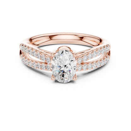 Oval Accented Lab Grown Diamond Engagement Ring