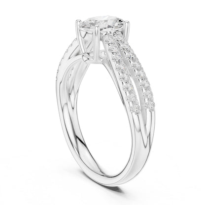 Oval Accented Lab Grown Diamond Engagement Ring