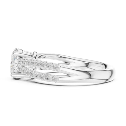 Oval Accented Lab Grown Diamond Engagement Ring