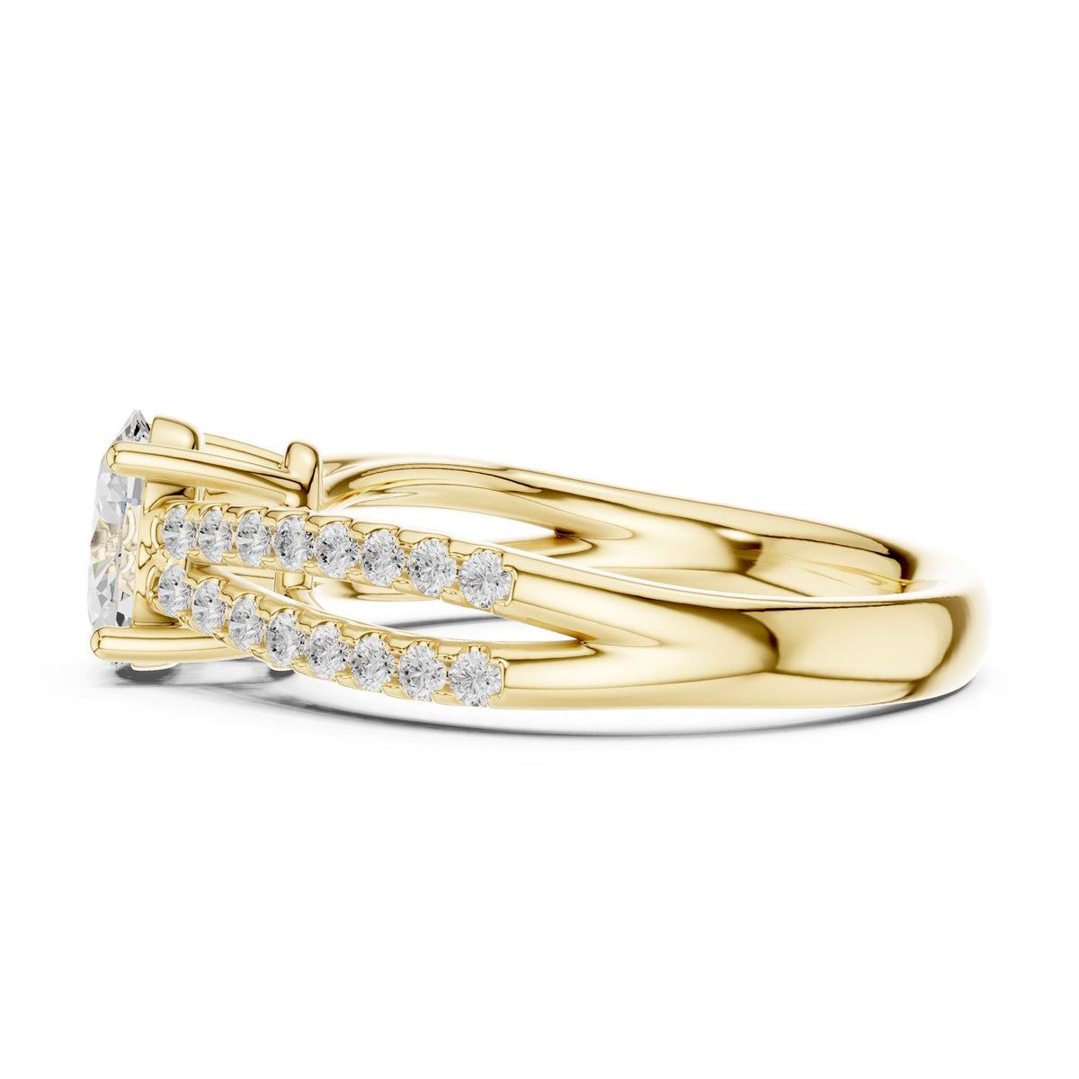 Oval Accented Lab Grown Diamond Engagement Ring
