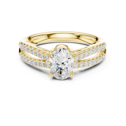 Oval Accented Lab Grown Diamond Engagement Ring