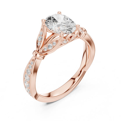 Oval Accented Lab Grown Diamond Engagement Ring