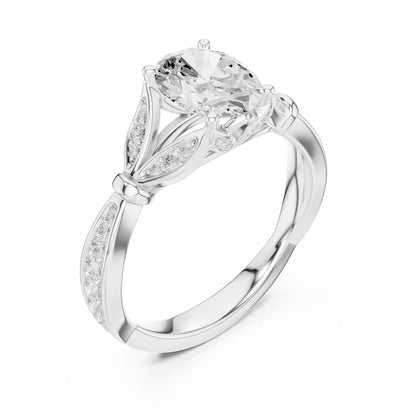 Oval Accented Lab Grown Diamond Engagement Ring